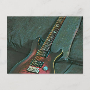 Cartão Postal presente para amantes de guitarra músico