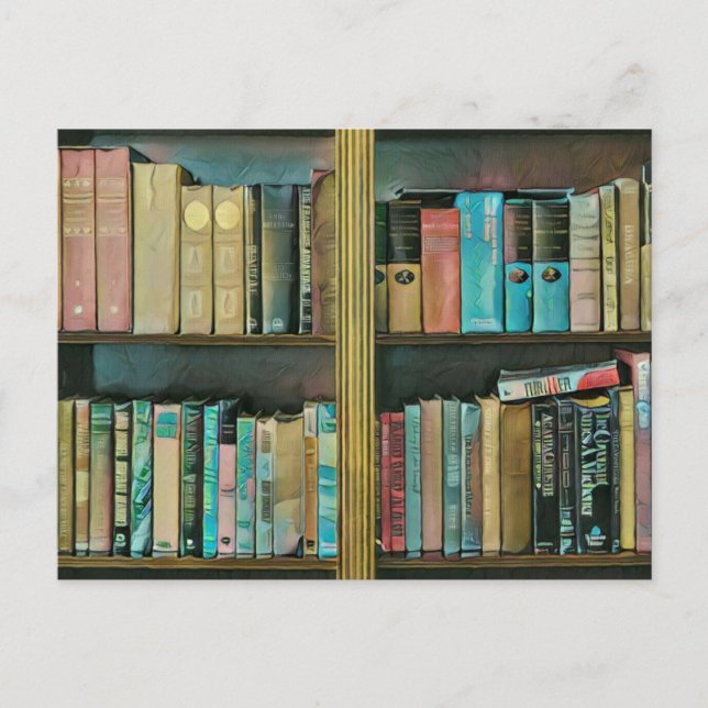 Cartão Postal Presente para amantes de livros (Frente)