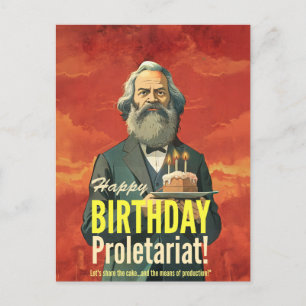 Cartão Postal Presente para amantes de livros que lêem Karl Marx