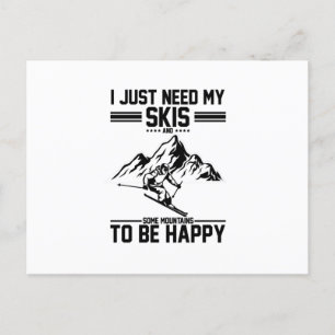 Cartão Postal Presente para esquiadores   Esqui Apres-ski Pele d