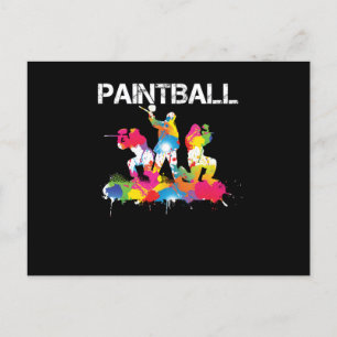 Cartão Postal Presente para Jogador de Paintball Color Splat Pai