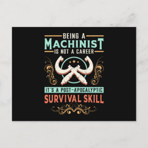 Cartão Postal Presente para Mecânico Torneiro CNC Torneiro Ideia