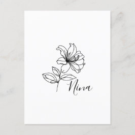 Cartão Postal Presente Personalizado da Flor de Nascimento Madre