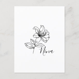 Cartão Postal Presente Personalizado da Flor de Nascimento Madre