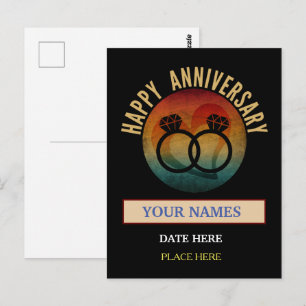 Cartão Postal presente personalizado de aniversário de casamento