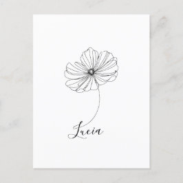 Cartão Postal Presente Personalizado de Flor de Nascimento do Co