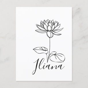 Cartão Postal Presente Personalizado de Flor de Nascimento Lírio