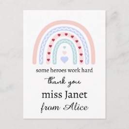 Cartão Postal Presente Personalizado de Natal Obrigado Herói Pro