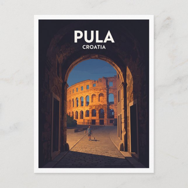 Cartão Postal Presente Pula Croácia (Frente)