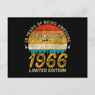 Cartão Postal Presente Retro Incrível de 59 Anos de Idade 1966 P
