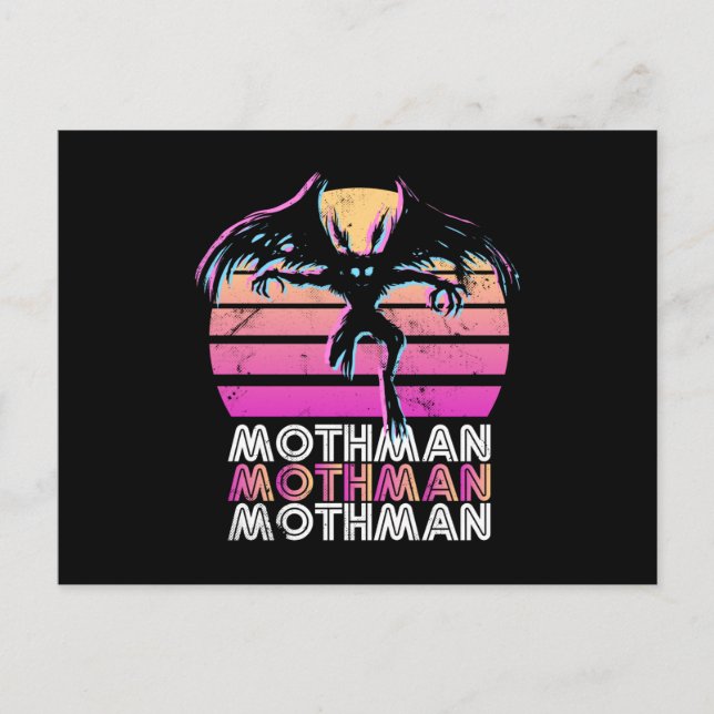 Cartão Postal Presente Temático da Mothman Retro 80s (Frente)