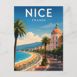 Cartão Postal Presente Viagem Nice França Riviera Litorânea