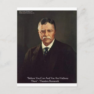 Cartão Postal Presentes/Camisas com Citação de Teddy Roosevelt "