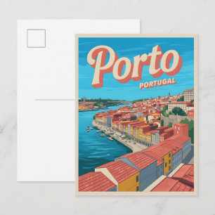 Cartão Postal Presentes da cidade retrô do Porto Portugal viagem
