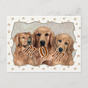 Cartão Postal Presentes da Mãe do Golden Retriever
