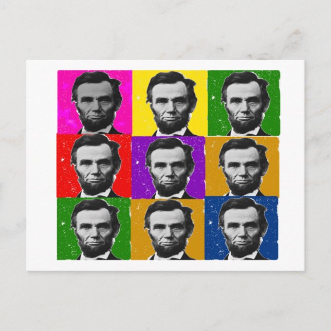 Cartão Postal Presentes de Arte de Abraham Lincoln—9 Fotos Exclu (Frente)