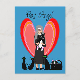 Cartão Postal Presentes de Arte Nun Cat