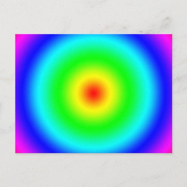 Cartão Postal Presentes de Arte Psicodélica: Círculos Arco-Íris  (Frente)