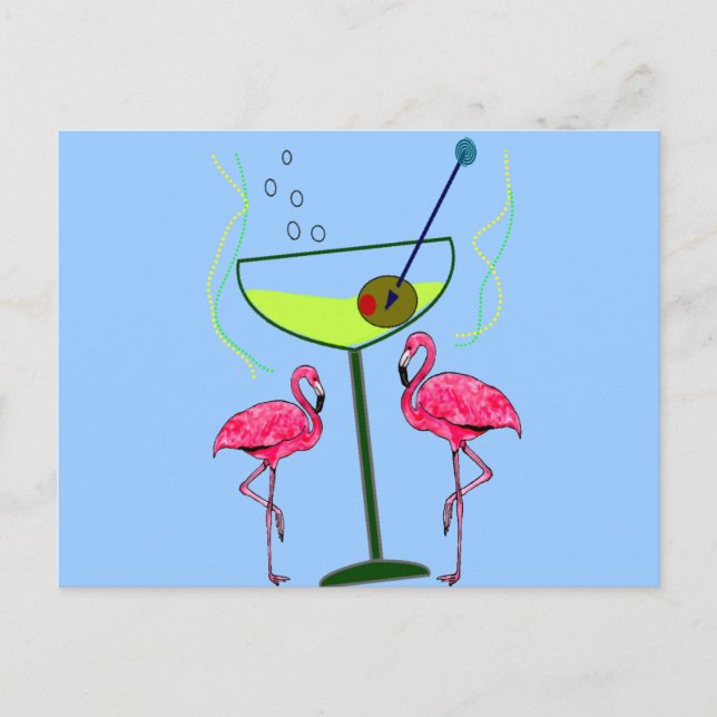 Cartão Postal Presentes de Arte Tropical Flamingo (Frente)