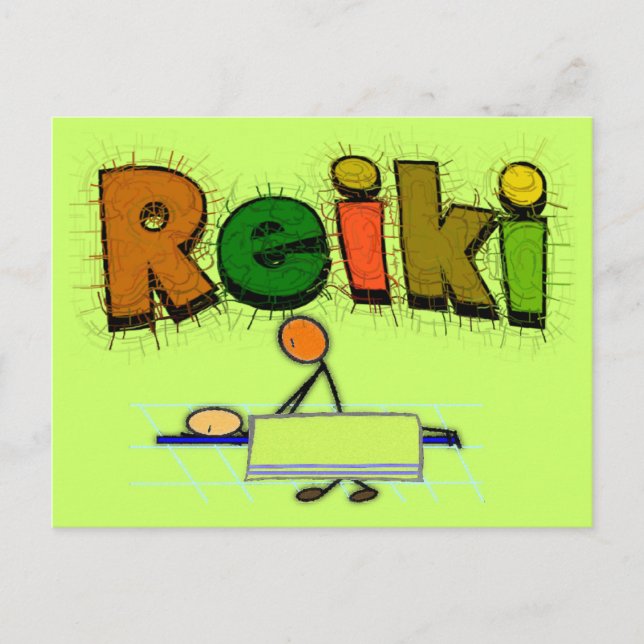 Cartão Postal Presentes de Design do Reiki Stick (Frente)