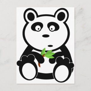Cartão Postal Presentes de Destino Branco Preto do Urso Panda