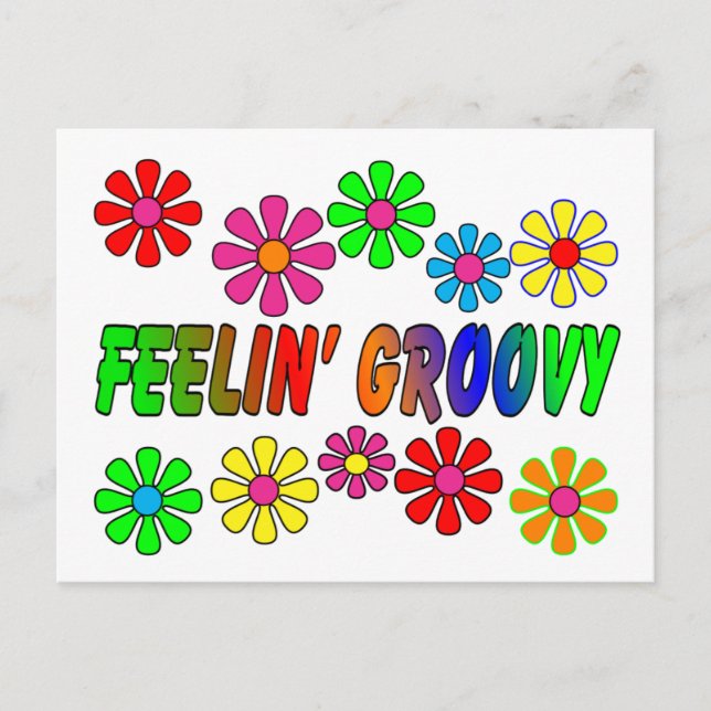 Cartão Postal Presentes de "Feelin' Groovy" de 1970 (Frente)