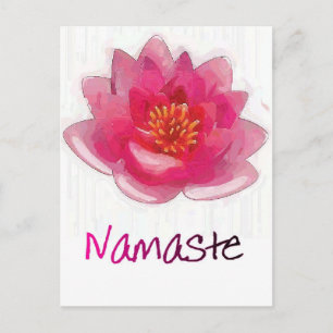 Cartão Postal Presentes de Ioga "Namaste" Flor de Lótus