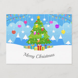 Cartão Postal Presentes de Natal vintage minimal decoração de ár