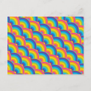 Cartão Postal Presentes de Padrão do Arco-Íris Repetidos Colorid