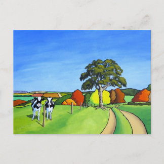 Cartão Postal Presentes de Vaca Preta e Branca