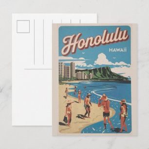 Cartão Postal Presentes de viagem para praia tropical de Honulul