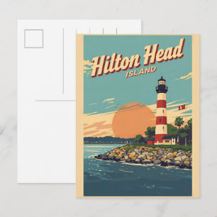 Cartão Postal Presentes de viagem vintage da ilha de Hilton Head