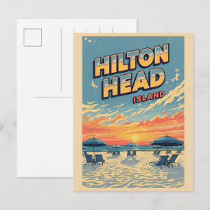 Cartão Postal Presentes de viagem vintage da ilha de Hilton Head