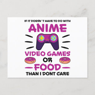 Cartão Postal Presentes de Video Games de Anime Comida Manga Jap