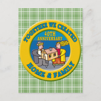 Cartão Postal Presentes do 40º aniversário de casamento