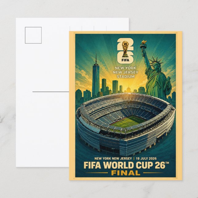 Cartão Postal presentes do estádio de nova jersey nova york fute (Frente/Verso)