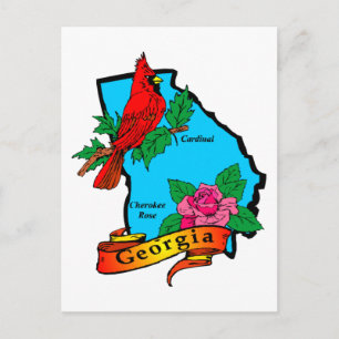Cartão Postal Presentes e Camisetas do Estado da Geórgia para c