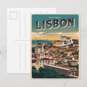Cartão Postal Presentes e lembranças de viagem vintage Lisboa Po
