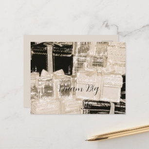 Cartão Postal Presentes Glam Dourado Champanhe Preto