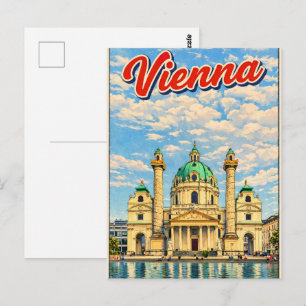 Cartão Postal Presentes ilustrados da cidade de Viena Áustria