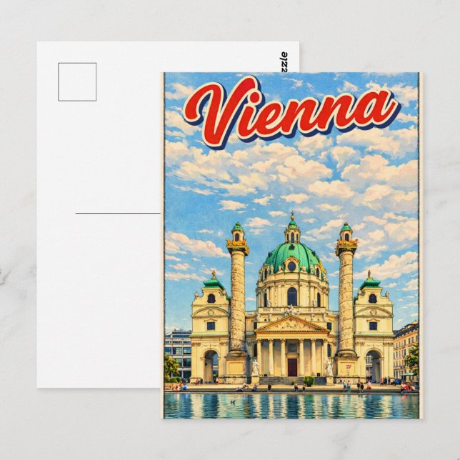 Cartão Postal Presentes ilustrados da cidade de Viena Áustria (Frente/Verso)