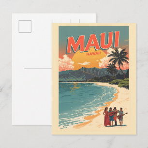 Cartão Postal Presentes lembranças tropicais da praia vintage Ma