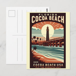 Cartão Postal Presentes na linha costeira da Flórida de Cocoa Be