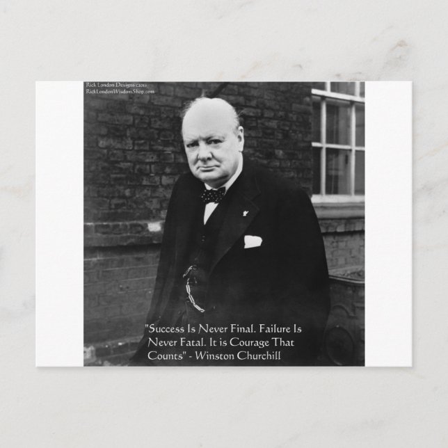 Cartão Postal Presentes "O Sucesso Nunca é Final" de Winston Chu (Frente)
