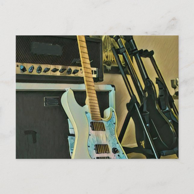 Cartão Postal Presentes para amantes de guitarra (Frente)