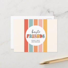 Cartão Postal Presentes Personalizados de Melhores Amigas Retrô 