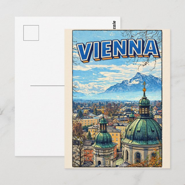 Cartão Postal presentes vintage cidade de viena áustria (Frente/Verso)