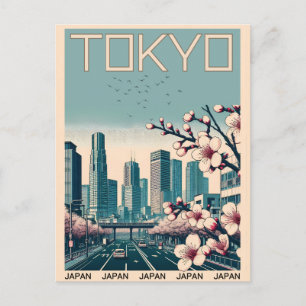 Cartão Postal Presentes vintage de viagem para Tóquio Japão