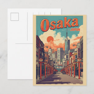 Cartão Postal Presentes vintage OSAKA japão ilha de Honshu