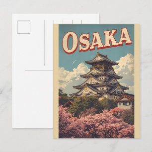 Cartão Postal Presentes vintage OSAKA japão ilha de Honshu